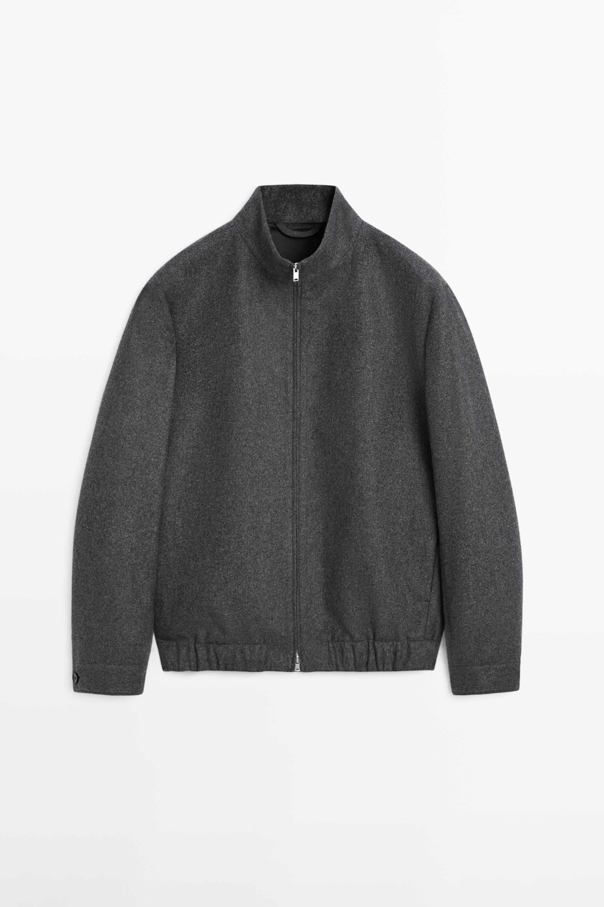 Veste bomber en laine mélangée